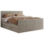 Łóżko kontynentalne PARIS KING DUO 140x200 - H3 - beżowy, struktura