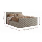 Łóżko kontynentalne PARIS KING DUO 180x200 - H4 - beżowy, struktura