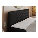 Łóżko kontynentalne PARIS KING DUO 140x200 - H4 - czarny, ekoskóra