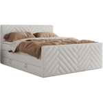 Łóżko kontynentalne PARIS KING DUO 120x200 - H4 - biały, ekoskóra