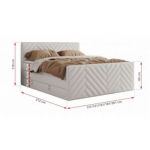 Łóżko kontynentalne PARIS KING DUO 120x200 - H4 - biały, ekoskóra