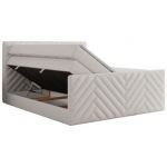 Łóżko kontynentalne PARIS KING DUO 120x200 - H4 - biały, ekoskóra