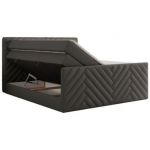 Łóżko kontynentalne PARIS KING DUO 200x200 - H3 - szary, ekoskóra