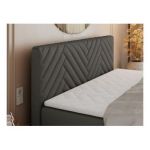 Łóżko kontynentalne PARIS KING DUO 200x200 - H4 - szary, ekoskóra