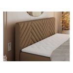 Łóżko kontynentalne PARIS KING DUO 160x200 - H3 - brązowy, ekoskóra