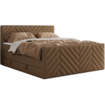 Łóżko kontynentalne PARIS KING DUO 200x200 - H3 - brązowy, ekoskóra