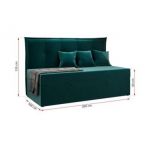 Łóżko młodzieżowe BANCO 90x200 - H3 - ciemnozielony, welwet - topper T25
