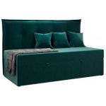 Łóżko młodzieżowe BANCO 90x200 - H3 - ciemnozielony, welwet - topper T25