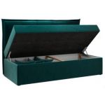Łóżko młodzieżowe BANCO 90x200 - H3 - ciemnozielony, welwet - topper T25