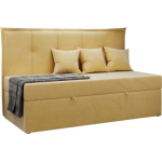 Łóżko młodzieżowe BANCO 90x200 - H3 - żółty, welwet - topper T25