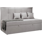 Łóżko młodzieżowe BANCO 90x200 - H3 - jasnoszary, welwet - topper T25