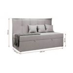 Łóżko młodzieżowe BANCO 90x200 - H3 - jasnoszary, welwet - topper T25