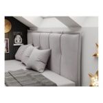 Łóżko młodzieżowe BANCO 90x200 - H3 - jasnoszary, welwet - topper T25