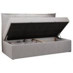 Łóżko młodzieżowe BANCO 90x200 - H3 - jasnoszary, welwet - topper T25