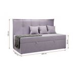 Łóżko młodzieżowe BANCO 90x200 - H3 - fioletowy, welwet - topper T25