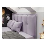 Łóżko młodzieżowe BANCO 90x200 - H3 - fioletowy, welwet - topper T25