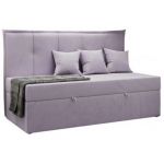 Łóżko młodzieżowe BANCO 90x200 - H3 - fioletowy, welwet - topper T25