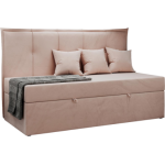 Łóżko młodzieżowe BANCO 90x200 - H3 - różowy, welwet - topper T25