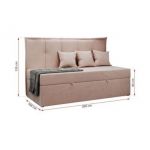 Łóżko młodzieżowe BANCO 90x200 - H3 - różowy, welwet - topper T25