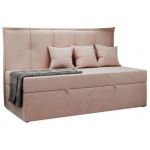 Łóżko młodzieżowe BANCO 90x200 - H3 - różowy, welwet - topper T25