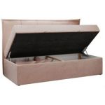 Łóżko młodzieżowe BANCO 90x200 - H3 - różowy, welwet - topper T25