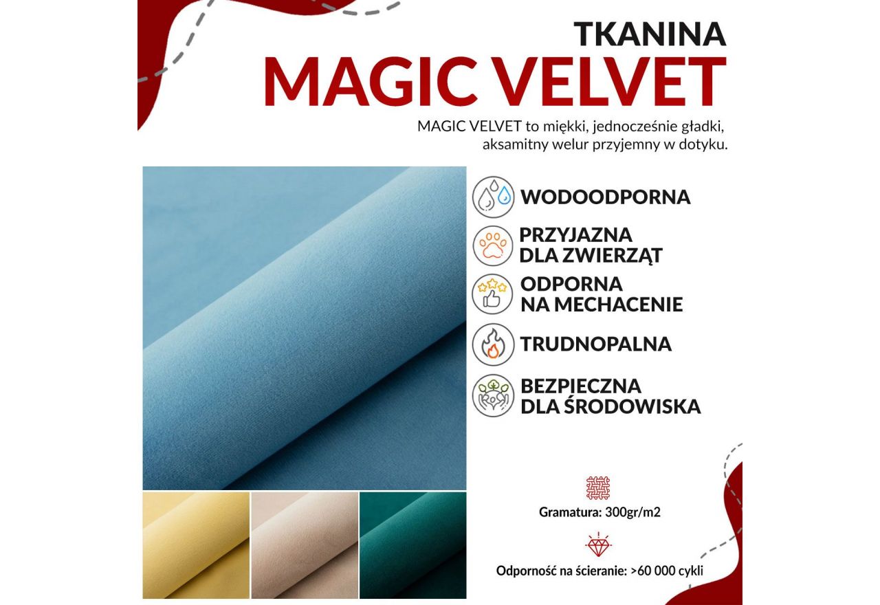 Łóżko młodzieżowe BANCO 90x200 - H3 - różowy, welwet - topper T25