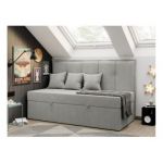 Łóżko młodzieżowe BANCO 90x200 - H3 - jasnoszary, struktura - topper T25