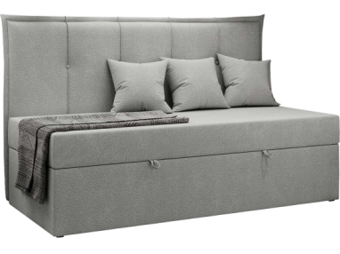 Łóżko młodzieżowe BANCO 90x200 - H3 - jasnoszary, struktura - topper T25