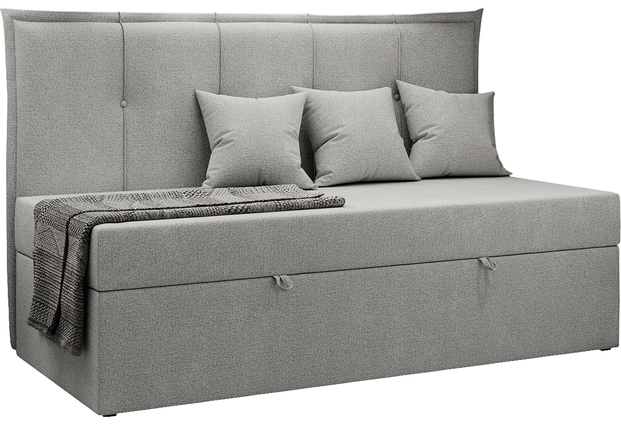 Łóżko młodzieżowe BANCO 90x200 - H3 - jasnoszary, struktura - topper T25