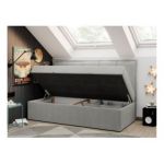 Łóżko młodzieżowe BANCO 90x200 - H3 - jasnoszary, struktura - topper T25