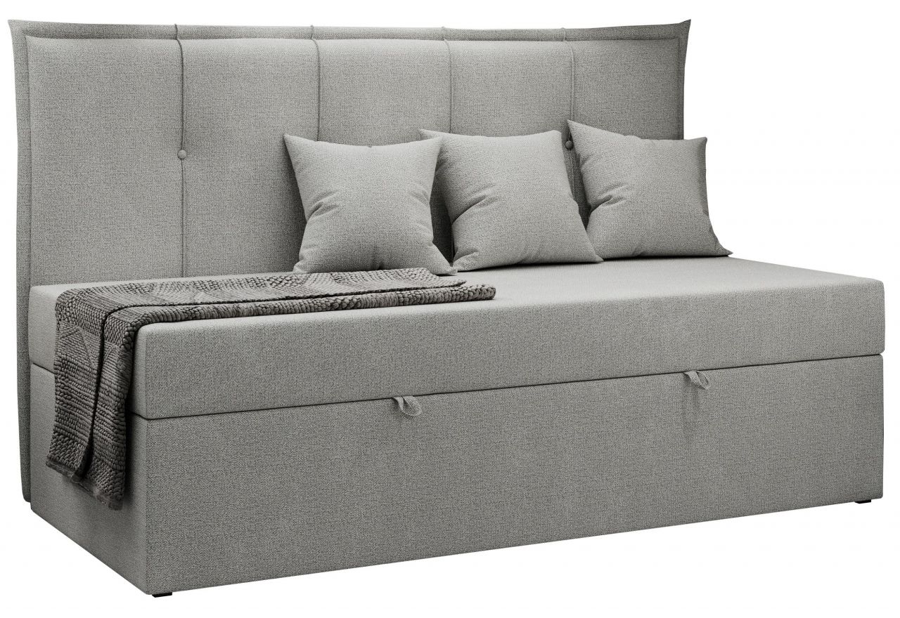 Łóżko młodzieżowe BANCO 90x200 - H3 - jasnoszary, struktura - topper T25