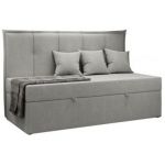 Łóżko młodzieżowe BANCO 90x200 - H3 - jasnoszary, struktura - topper T25