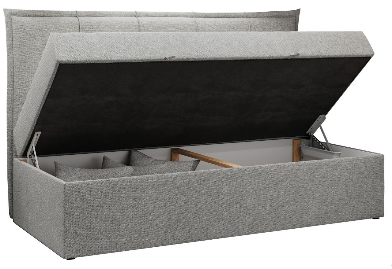 Łóżko młodzieżowe BANCO 90x200 - H3 - jasnoszary, struktura - topper T25