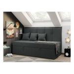 Łóżko młodzieżowe BANCO 90x200 - H3 - ciemnoszary, struktura - topper T25