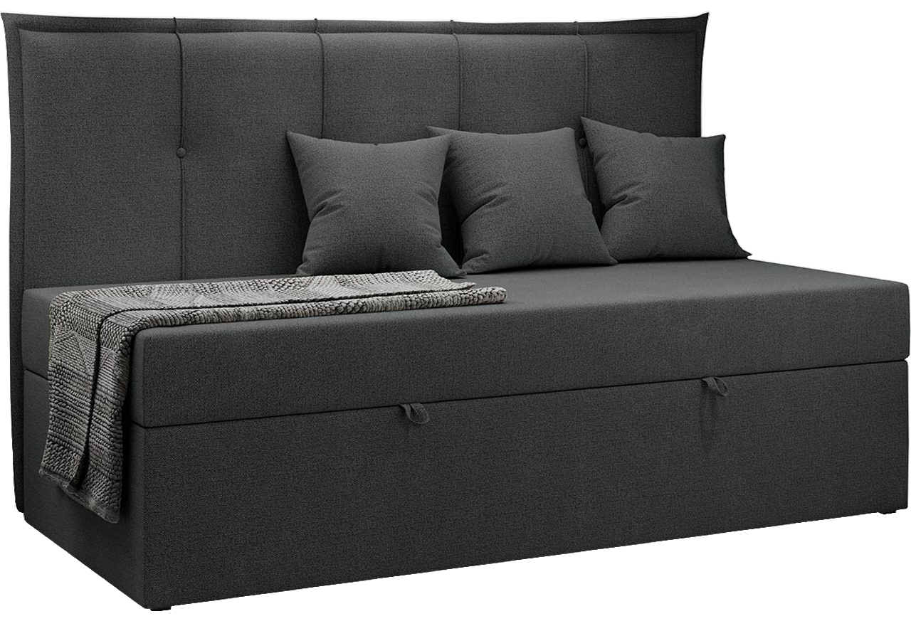 Łóżko młodzieżowe BANCO 90x200 - H3 - ciemnoszary, struktura - topper T25