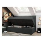 Łóżko młodzieżowe BANCO 90x200 - H3 - ciemnoszary, struktura - topper T25