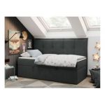 Łóżko młodzieżowe BANCO 90x200 - H3 - ciemnoszary, struktura - topper T25