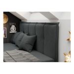 Łóżko młodzieżowe BANCO 90x200 - H3 - ciemnoszary, struktura - topper T25