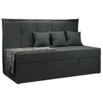 Łóżko młodzieżowe BANCO 90x200 - H3 - ciemnoszary, struktura - topper T25