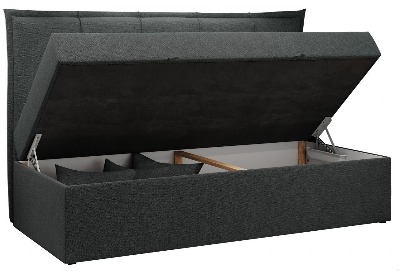 Łóżko młodzieżowe BANCO 90x200 - H3 - ciemnoszary, struktura - topper T25