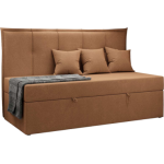 Łóżko młodzieżowe BANCO 90x200 - H3 - pomarańczowy, struktura - topper T25