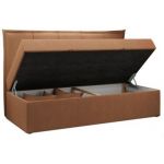 Łóżko młodzieżowe BANCO 90x200 - H3 - pomarańczowy, struktura - topper T25