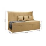 Łóżko młodzieżowe BANCO 90x200 - H3 - żółty, struktura - topper T25