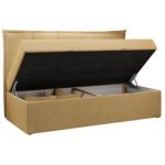 Łóżko młodzieżowe BANCO 90x200 - H3 - żółty, struktura - topper T25