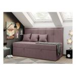 Łóżko młodzieżowe BANCO 90x200 - H3 - różowy, struktura - topper T25