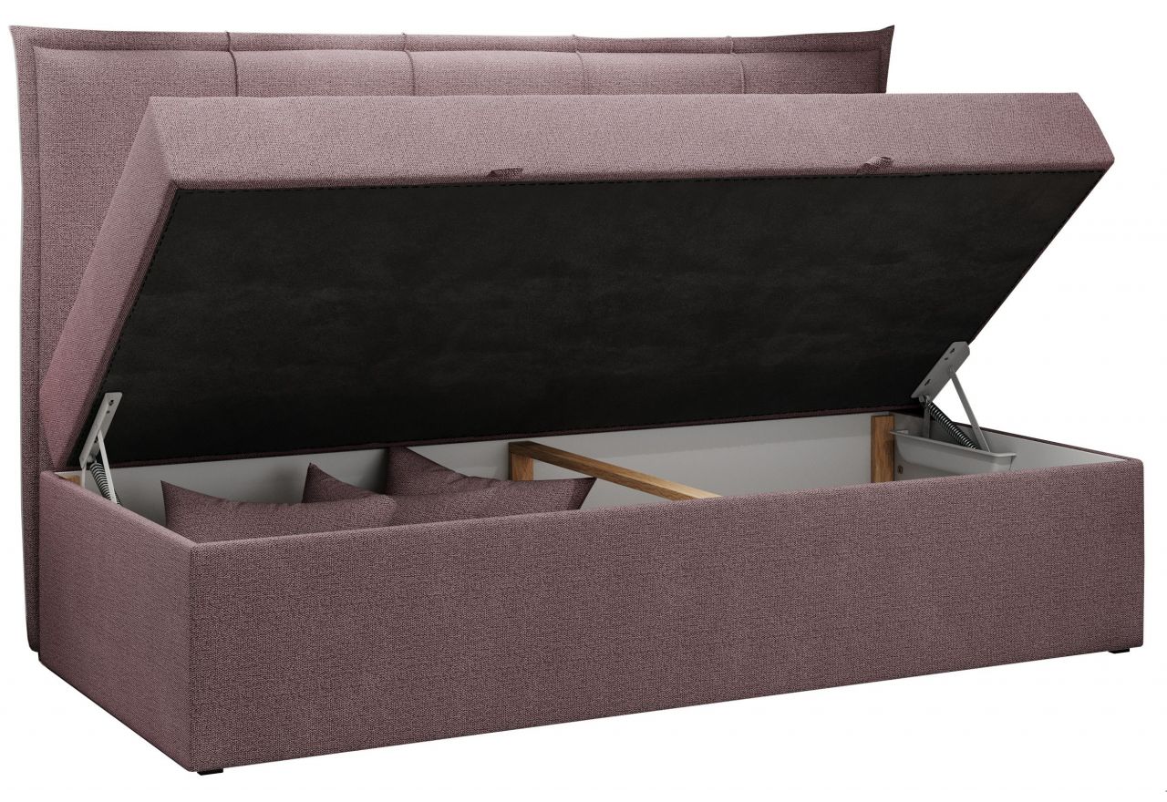 Łóżko młodzieżowe BANCO 90x200 - H3 - różowy, struktura - topper T25