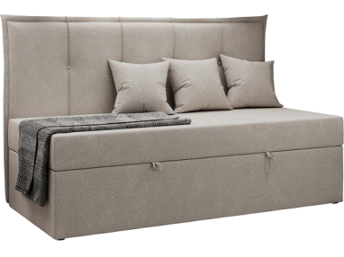 Łóżko młodzieżowe BANCO 90x200 - H3 - beżowy, struktura - topper T25