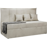 Łóżko młodzieżowe BANCO 90x200 - H3 - beżowy, welwet - topper T25