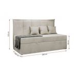 Łóżko młodzieżowe BANCO 90x200 - H3 - beżowy, welwet - topper T25