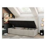 Łóżko młodzieżowe BANCO 90x200 - H3 - beżowy, welwet - topper T25